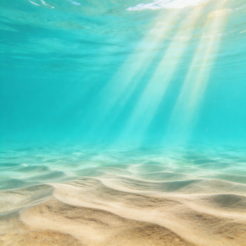 海底阳光穿透沙底图片