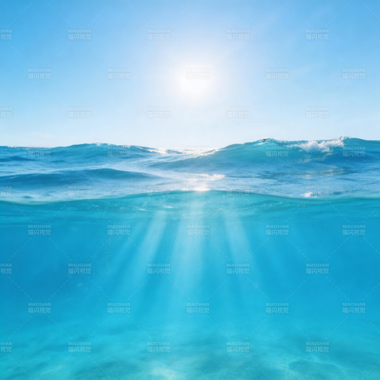 碧海蓝天 阳光穿透图片