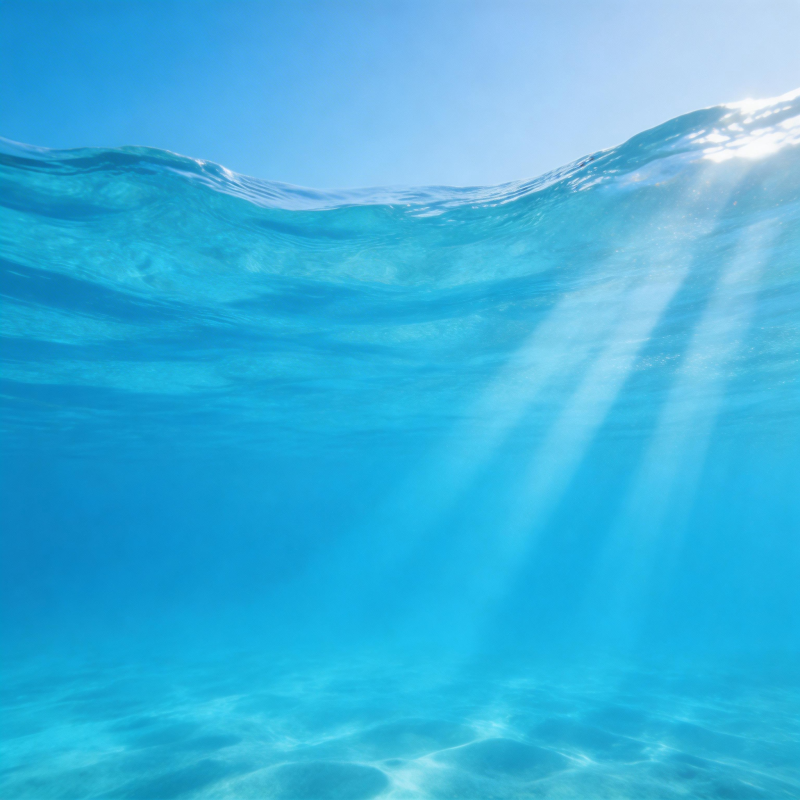 碧海蓝天 光束穿透图片