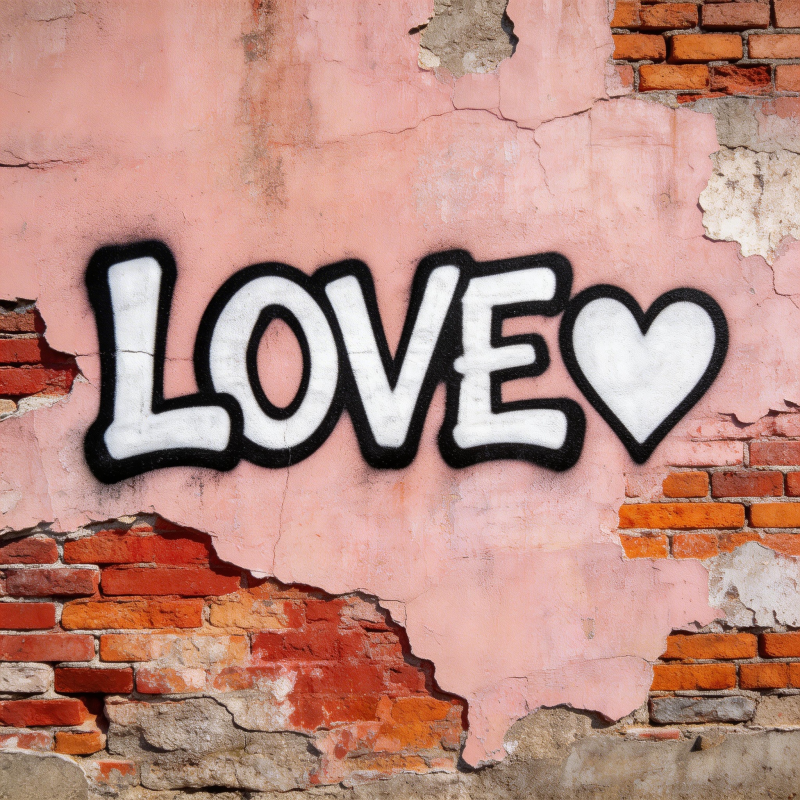 爱在砖墙图片
