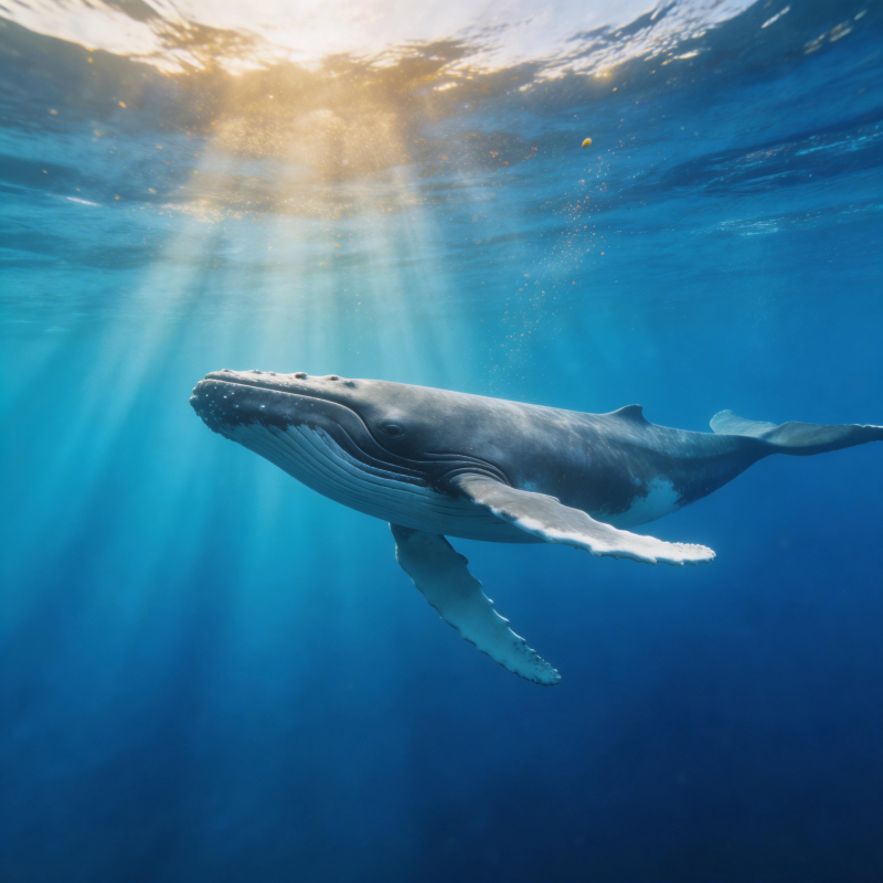 鲸鱼畅游深海图片