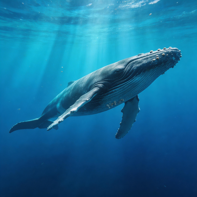 鲸鱼悠游深海图片