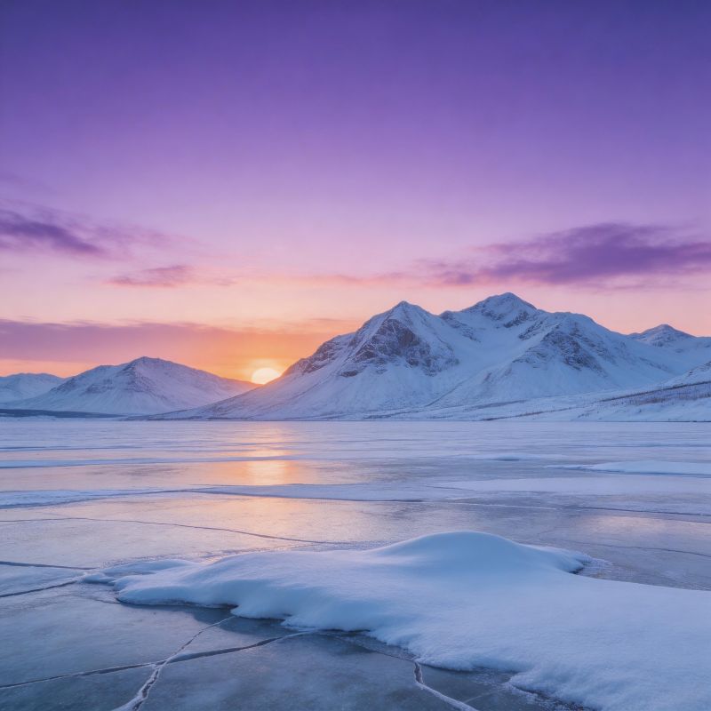 雪峰映霞光图片