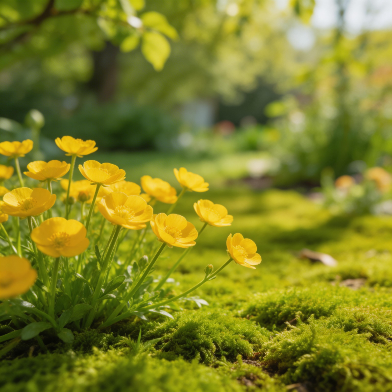 黄花绿茵春意浓图片