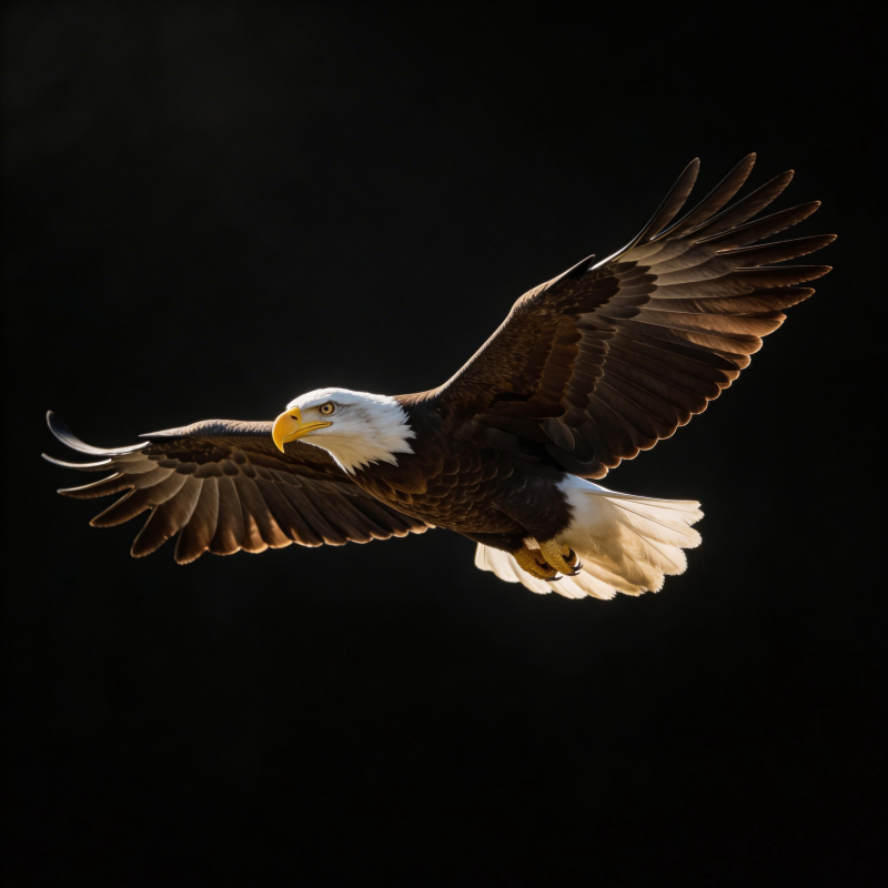 雄鹰翱翔夜空图片