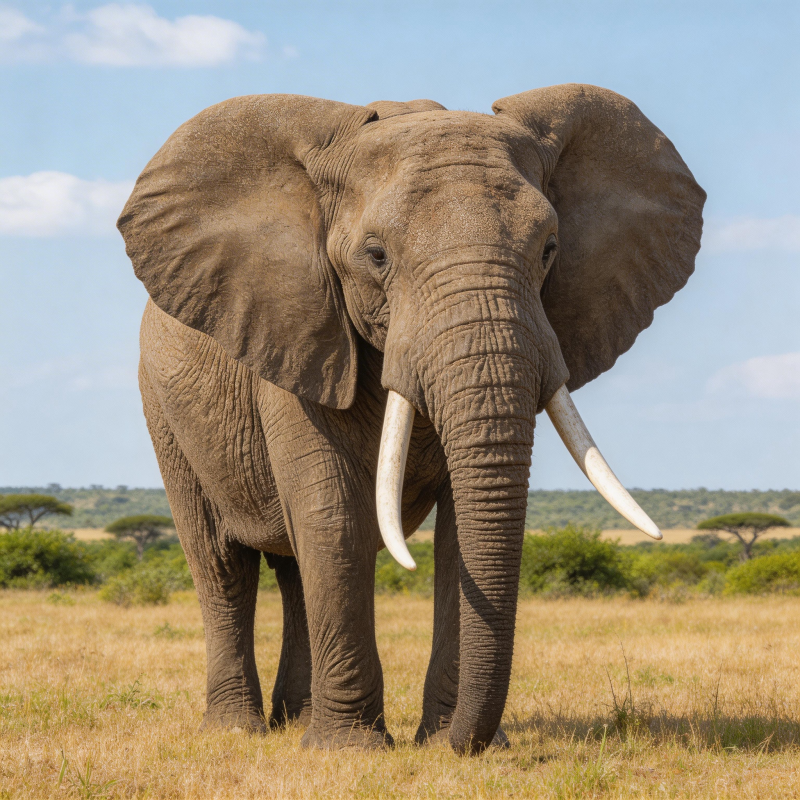 草原上的大象图片