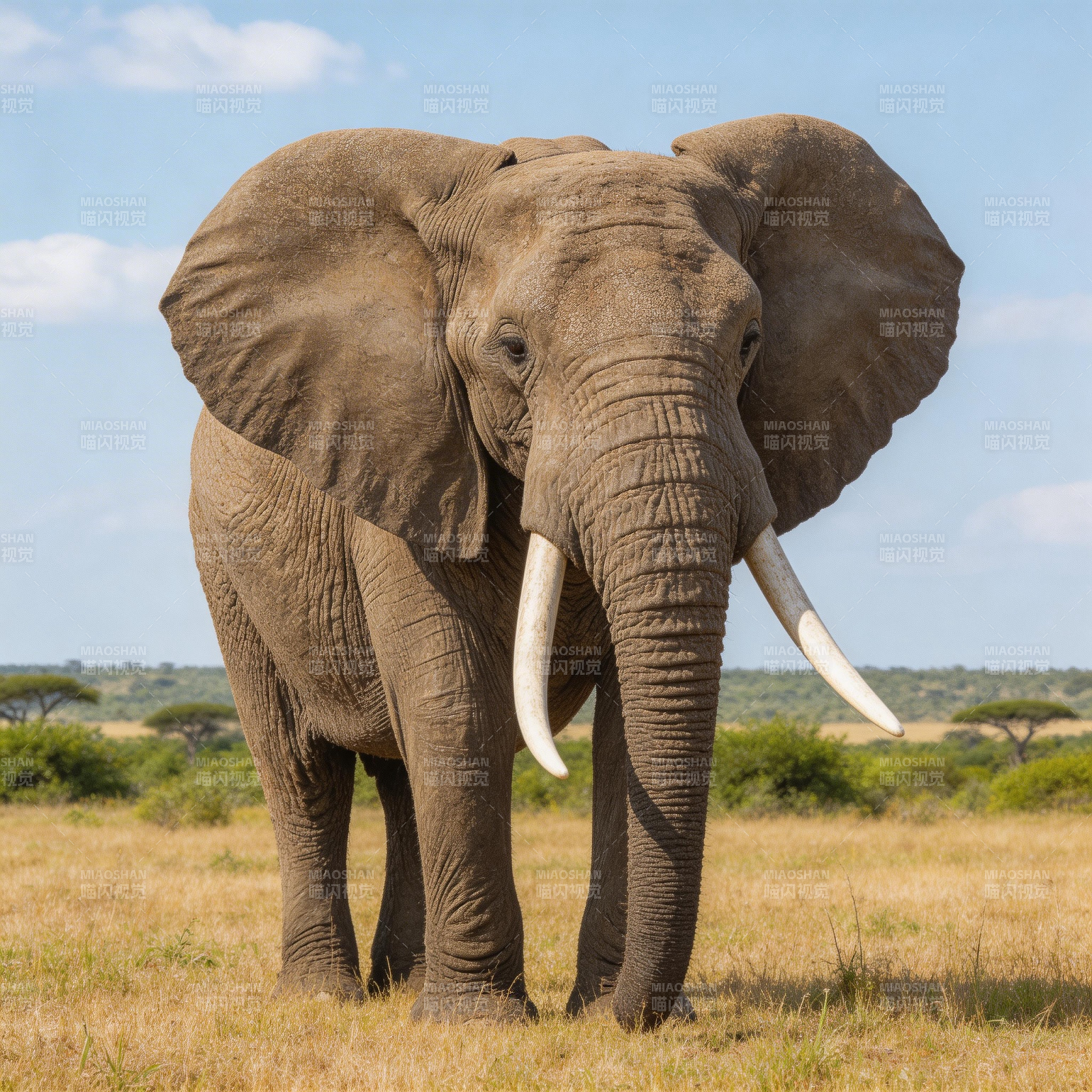 草原上的大象图片