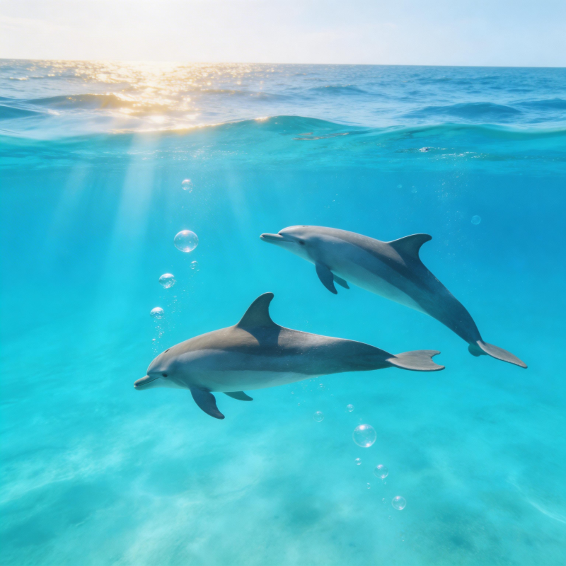 海豚共舞碧波间图片