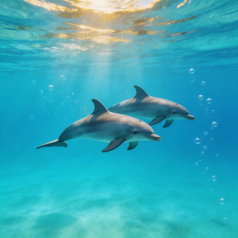 海豚共舞碧波中图片