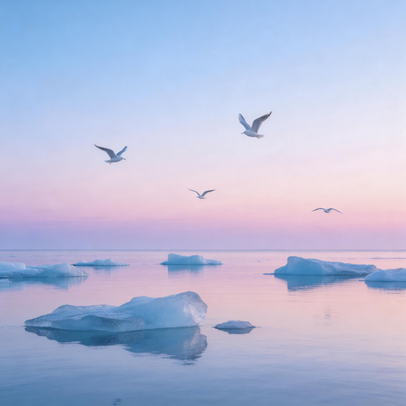 冰海飞鸟图片