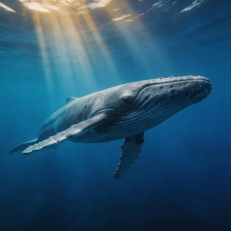 鲸鱼在深海游弋图片