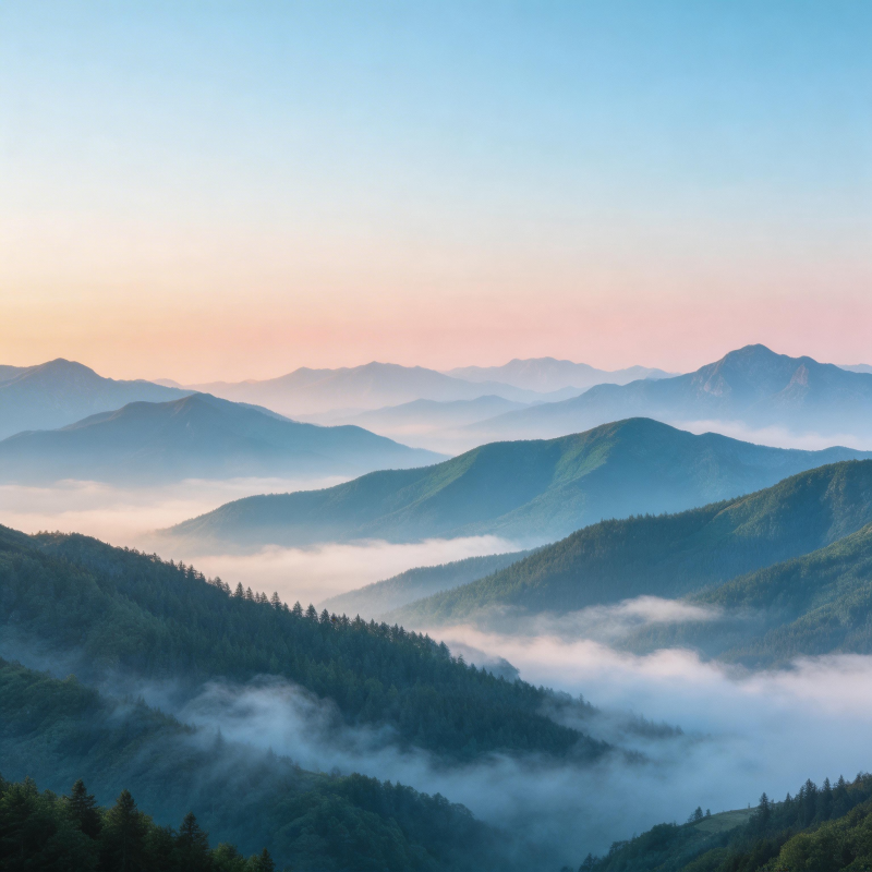 云海山峦晨曦图片