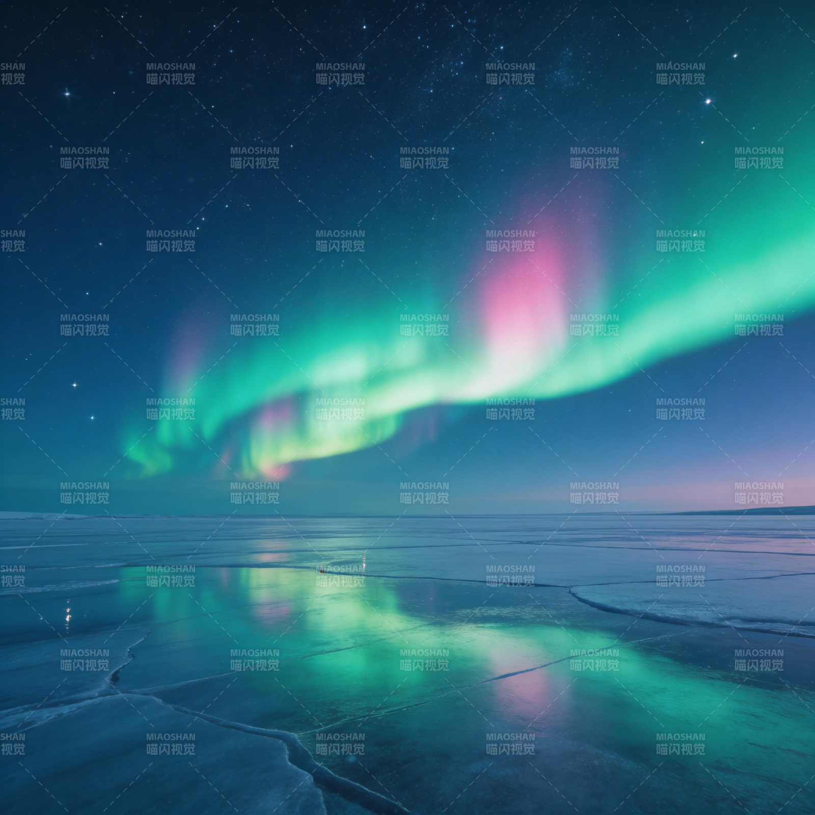 极光映冰原图片