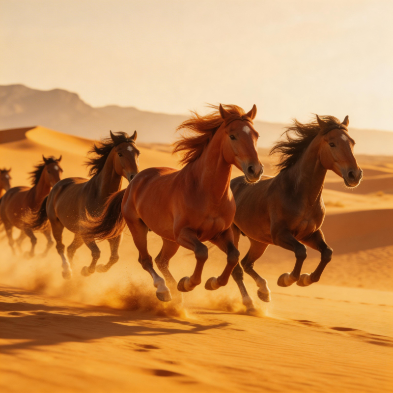 沙漠奔马图片