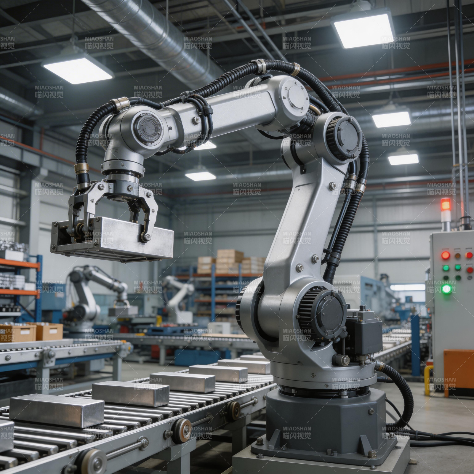 智能机械臂作业中图片