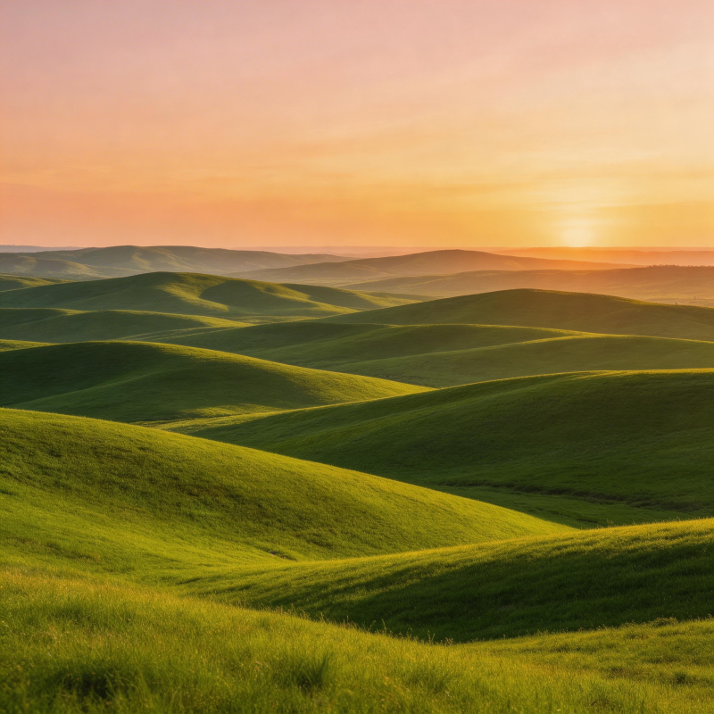 草原日落美景图片