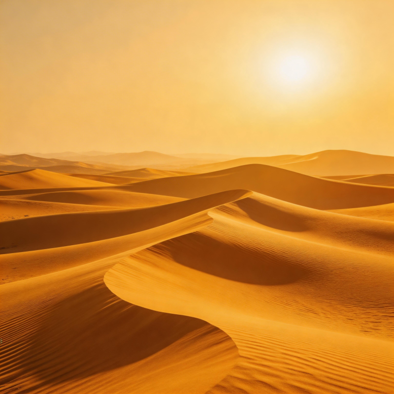 金色沙海日出图片