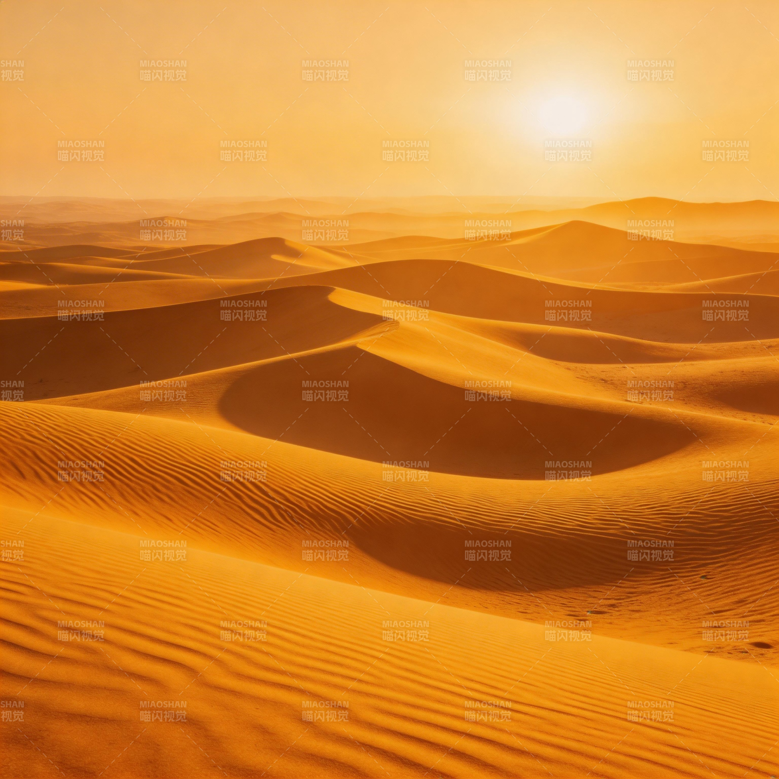 金色沙漠日出图片