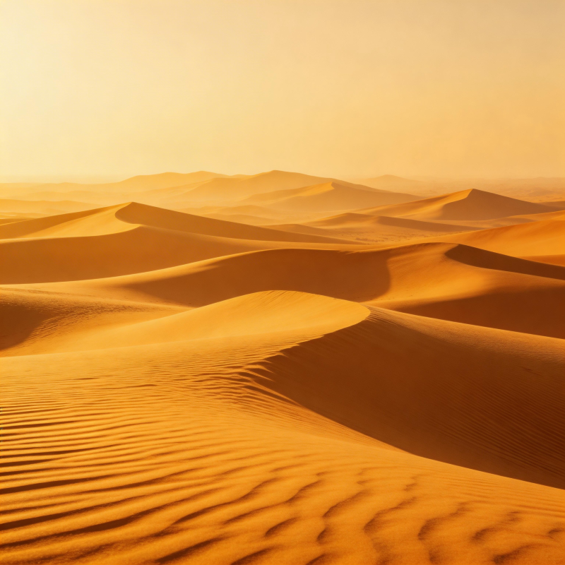 金色沙海日出图片