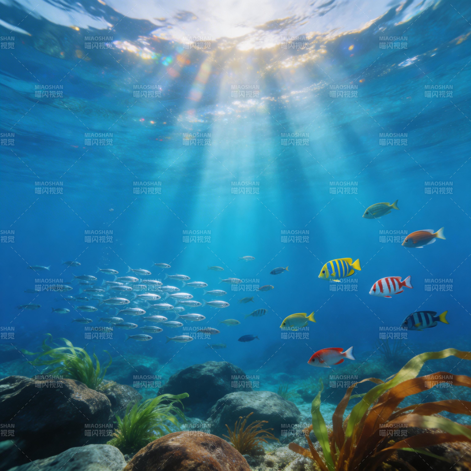 海底世界光影斑斓图片