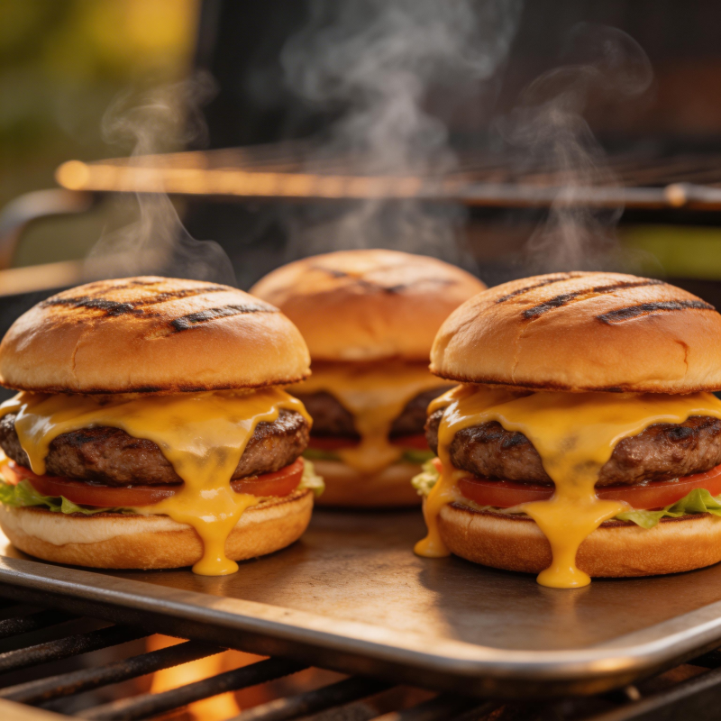 烤制美味汉堡图片