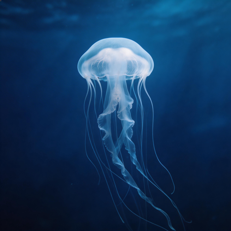 深海水母飘逸图片