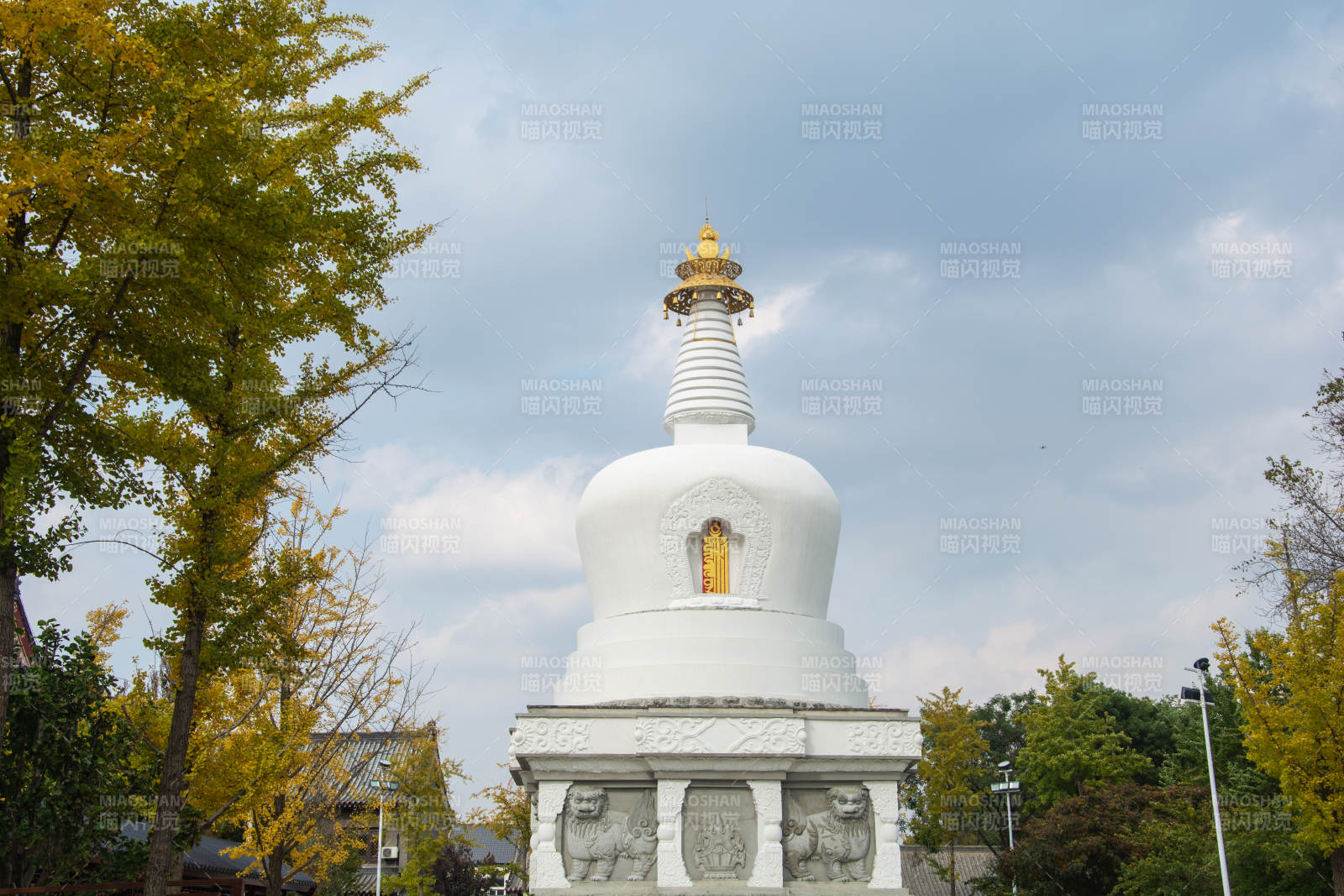 沈阳东塔寺白塔秋景图片