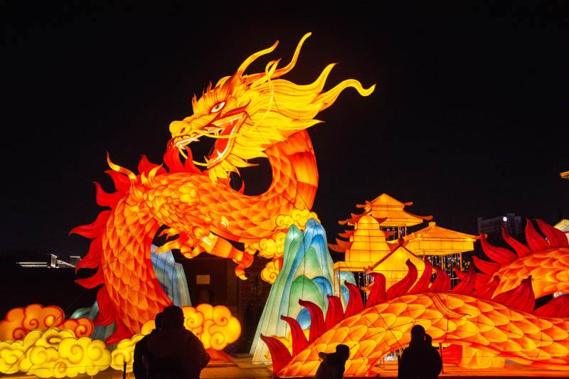 龙灯璀璨夜景图片