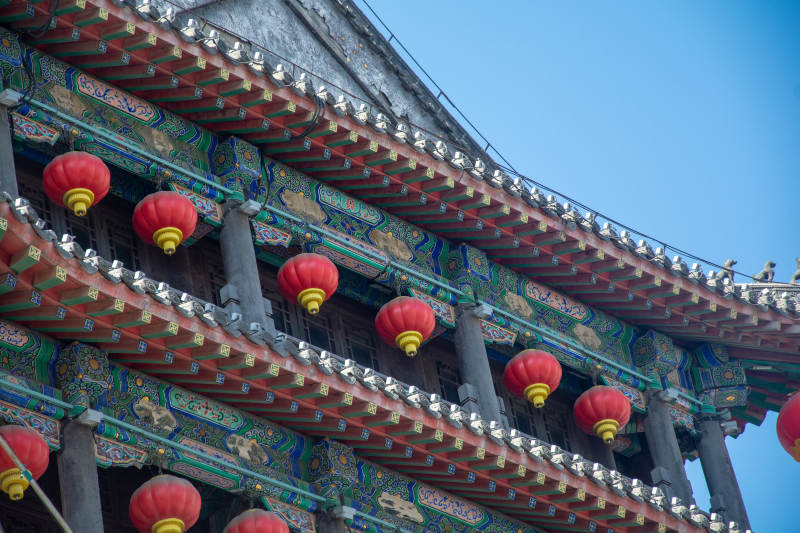 古建筑红灯笼图片