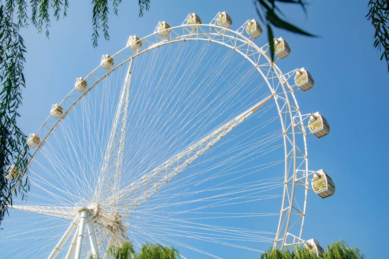 摩天轮蓝天美景图片