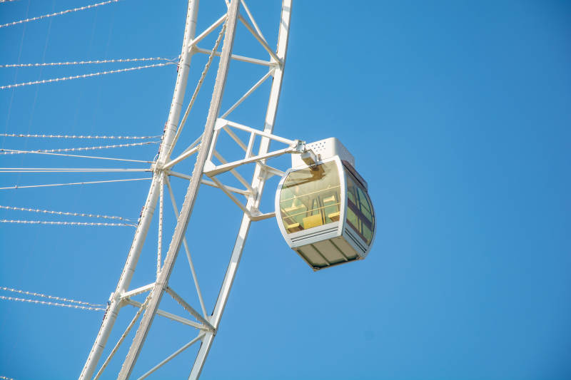 摩天轮上的透明舱图片