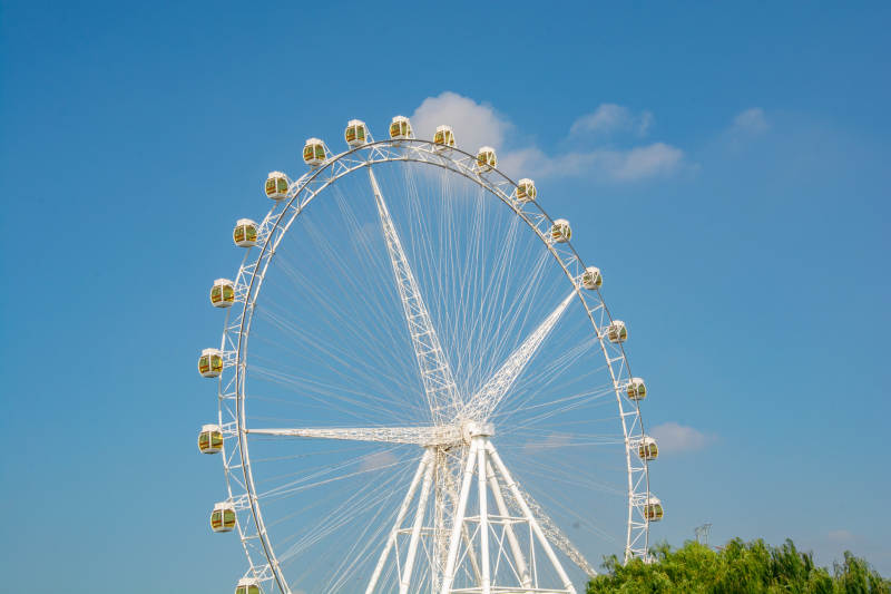 蓝天下的摩天轮图片