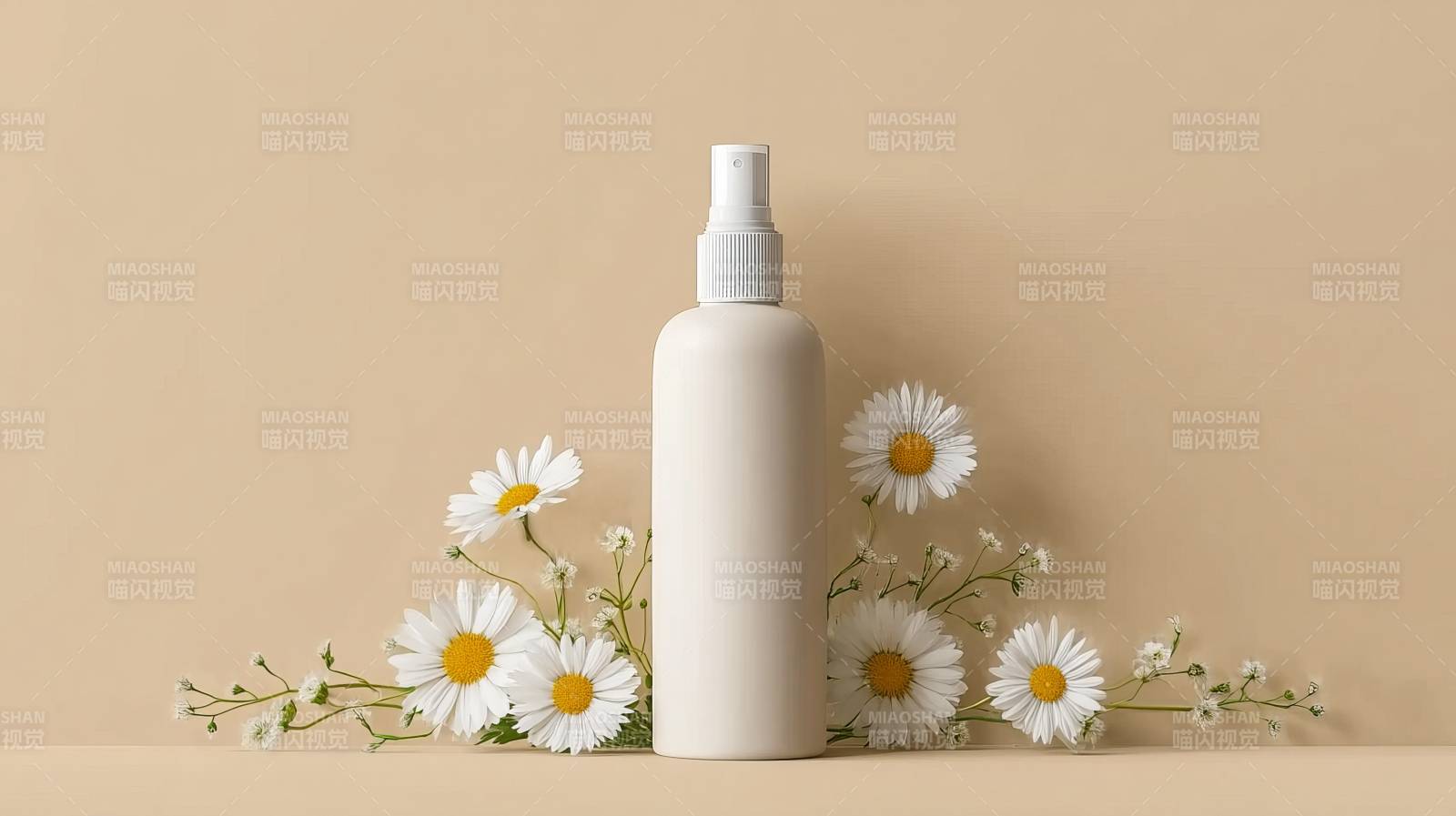雏菊与乳液瓶图片