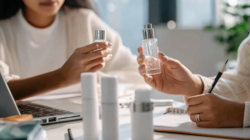 美妆产品评测现场图片