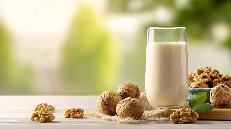 核桃奶饮品图片