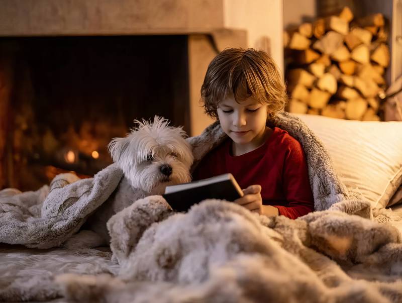 暖炉旁的温馨时光图片