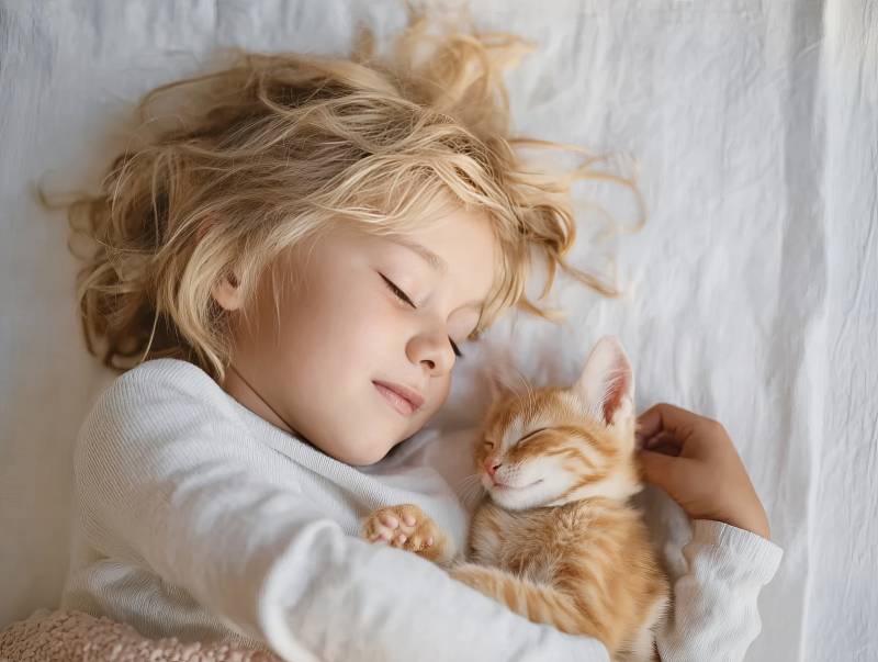 童梦伴猫眠图片