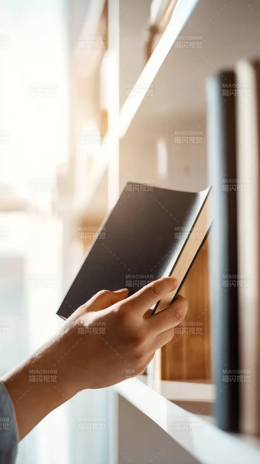 手捧书本 静享阅读图片