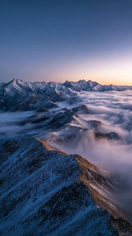 雪峰云海日出图片
