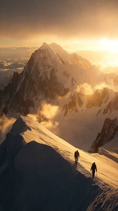 雪山之巅 勇者前行图片