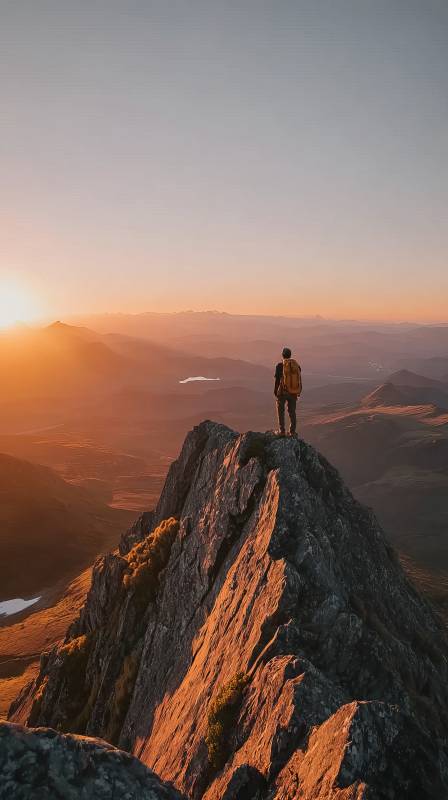 登顶望霞光图片