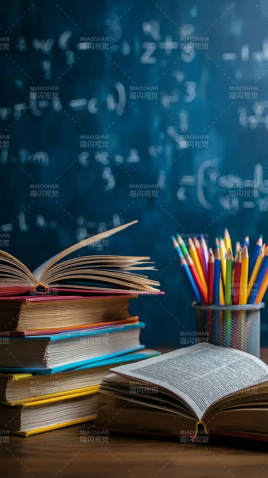 书桌前的数学课堂图片