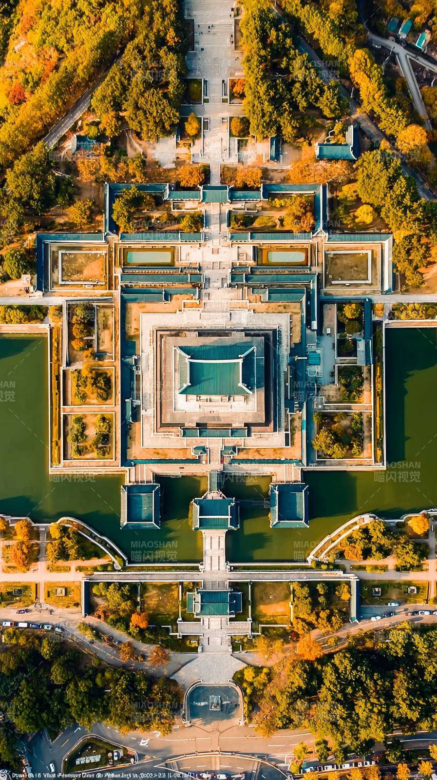 空中俯瞰古建筑群图片