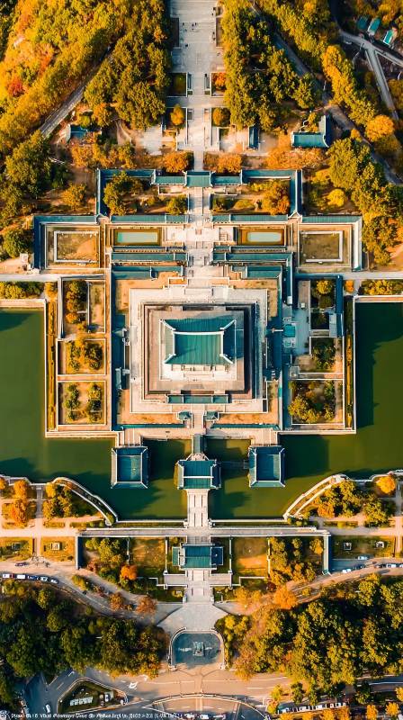 空中俯瞰古建筑群图片