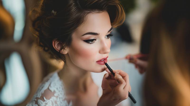 新娘妆容特写图片