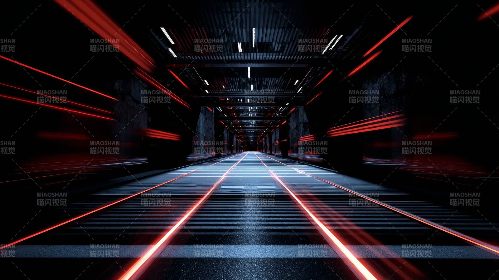 霓虹隧道疾驰图片