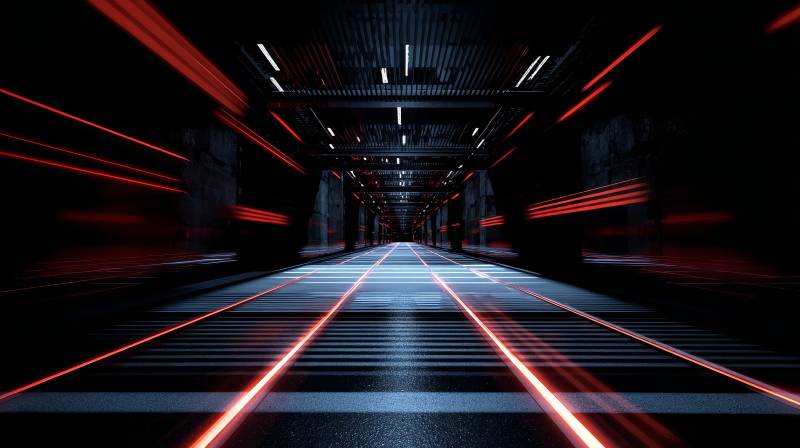 霓虹隧道疾驰图片