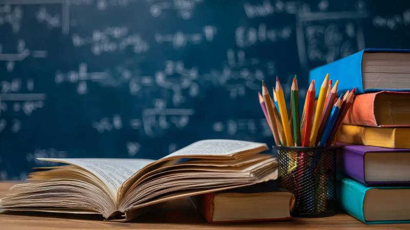 书本与铅笔的课堂图片