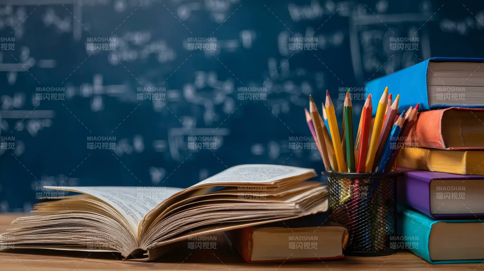 书本与铅笔的课堂图片