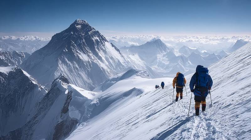 雪山攀登者图片